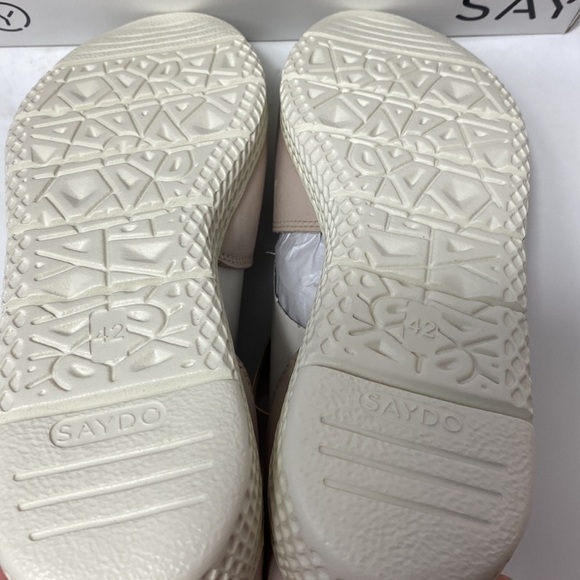 Saydo Timeless ivory leather comfort wedge sandals size 11 NIB - Picture 4 of 5